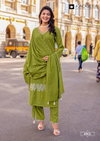 Kesariya By Kadlee Viscose Slub Kurti With Bottom Dupatta Wholesale Online